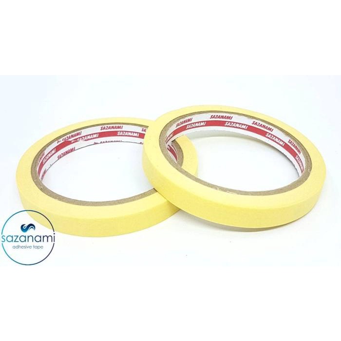 

Lakban Kertas Masking Tape 1/2" Inch 12Mm X 21M Sazanami Isolasi