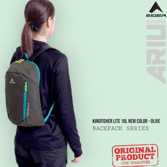 TAS RANSEL KECIL EIGER KINGFISHER LITE 10 NEW COLOR BACKPACK - OLIVE