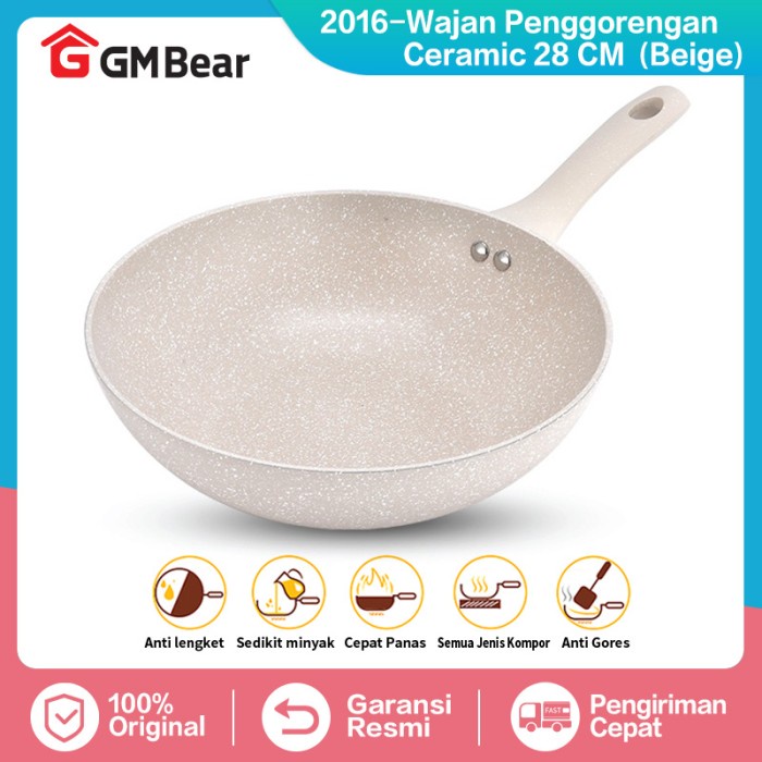 Terlaris Gm Bear Wajan Wok Pan Keramik 28Cm 2016 - Luversa Wok Pan Ceramic