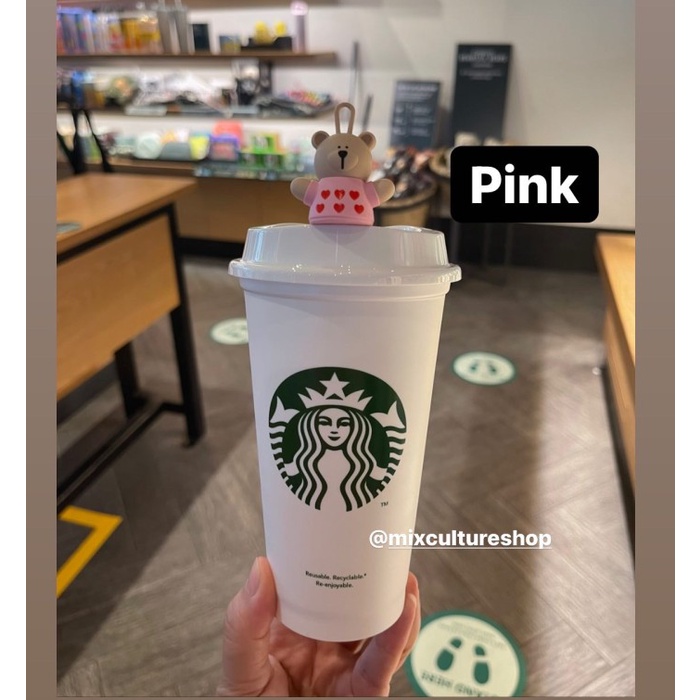 Terlaris Starbucks Reusable Cup + Stopper Valentine Edition 2022 Ready Stock