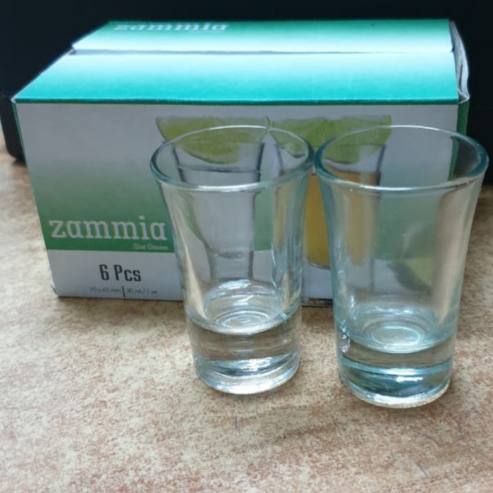 Terlaris 1 Set Gelas Sloki Zammia 12 Pcs/ Gelas Mini/ Sloki 30 Ml