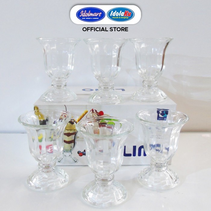 Terlaris Idolmart Kimglass Gelas Glass Kaca Limo 4 Pcs Gelas Es Krim - Bandung