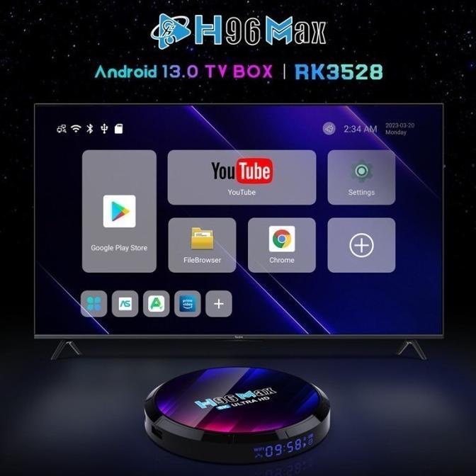 Android Tv Box H96 Max Rk3528 4Gb/64Gb Android 13 Wifi6 Bluetooth 5.0 Ninnyfrandastore
