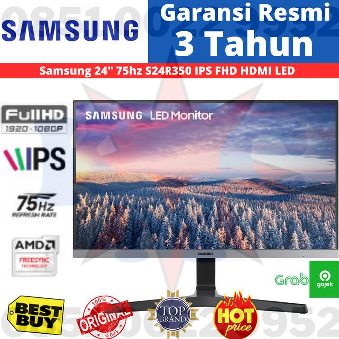 Monitor Led Samsung 24" 75Hz S24R350 Ips Fhd Ls24R350 Tokotujuhdays