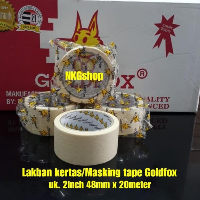 

Masking Tape/Lakban Kertas Goldfox 2Inch 48Mmx20Mtr (Min 1Dus=48Roll)