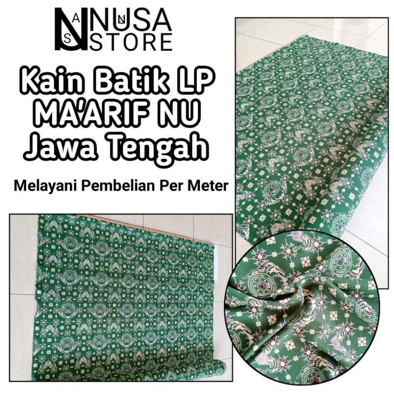Bahan Kain Batik LP MA'ARIF NU Jawa Tengah Bahan Sanwos Eceran Meteran