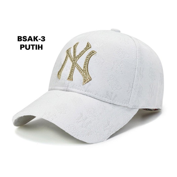 topi Topi Pria Wanita Baseball NY Yankees 1987 Fashion Korea Import BSAK - BSAK-3 PUTIH(U6O2) Gratis
