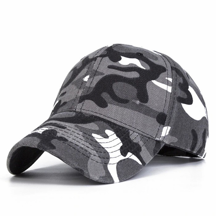 topi Topi Baseball Camo Loreng Tentara Camouflage Army Look Tentara Pria - Abu-abu(D4O1) topi pria j