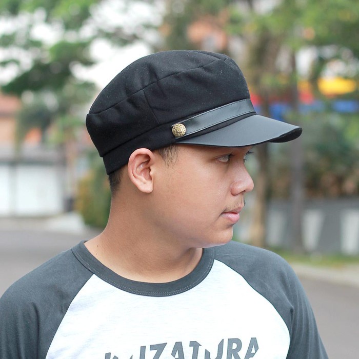 topi Topi Pria Hitam Distro Motif Komando Bahan Katun Halus Original(P1A8) topi pria baseball origin