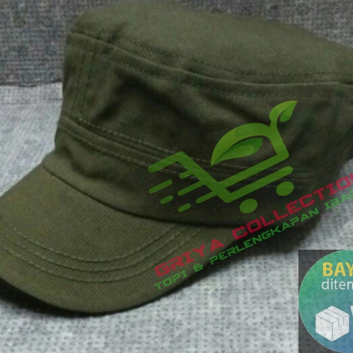 topi Topi / Topi Komando / Topi polos /Topi Pria / Topi USa Army / Baseball - hijau polos, allsize(B