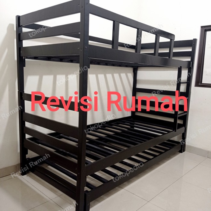 Terlaris Ranjang Tingkat / Tempat Tidur Tingkat Kayu / Ranjang Minimalis Kayu