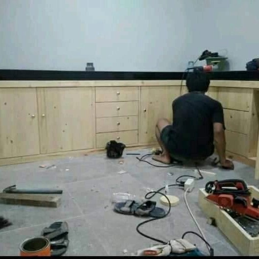 Terlaris Kitchen Set Bawah Harga Kira Permiter Bahan Full Kayu Jati Belanda