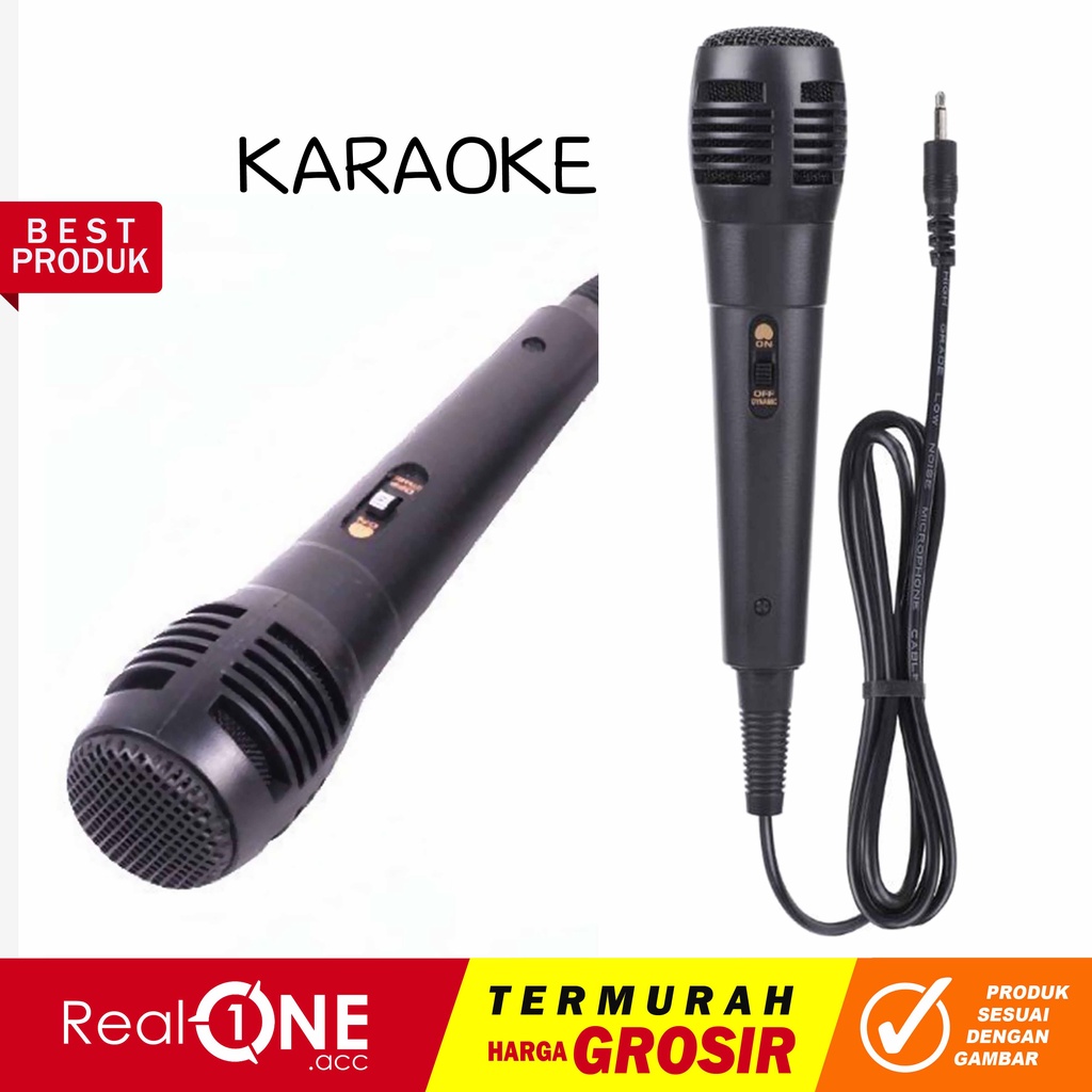 Mic karaoke Di Hp Microphone Kabel Colokan Kecil 3.5 mm Sing Songs Panjang Kabel 1.8 Meter - real on