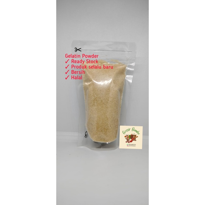

Gelatine Bubuk Halal 500 Gram / Gelatine Powder / Gelatin Bubuk