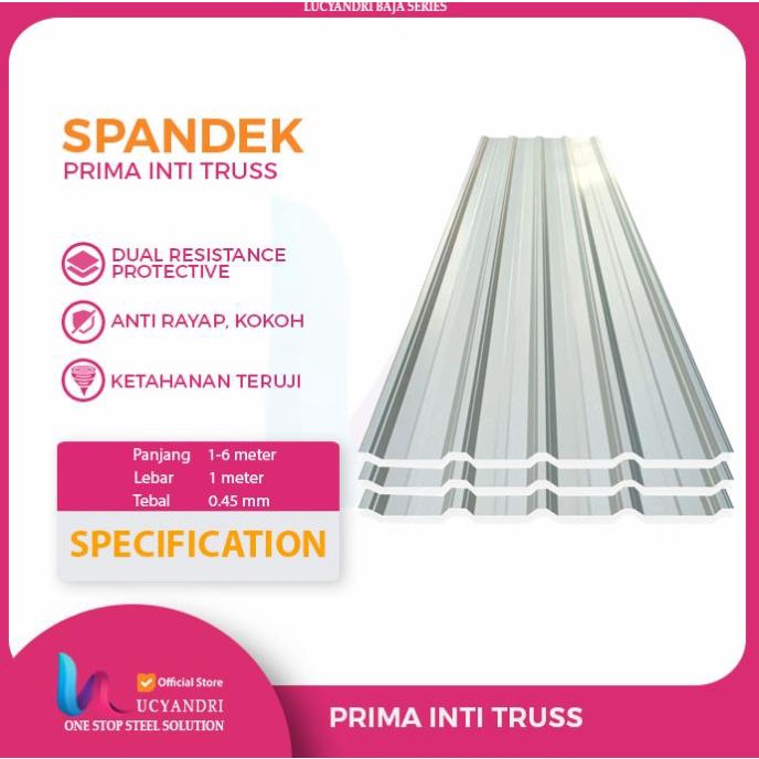 Spandek Spandeck Atap Baja Ringan 0,45mm Galvalume 0.45 mm zincalume
