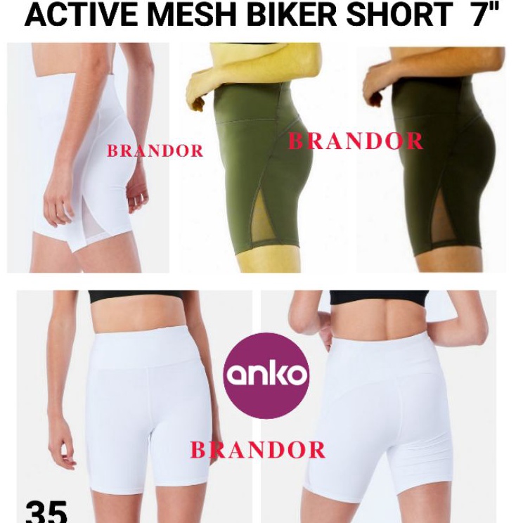 ANSH35 - HIGH WAIST BIKER SHORTS - MESH  7" By ANKO yxn