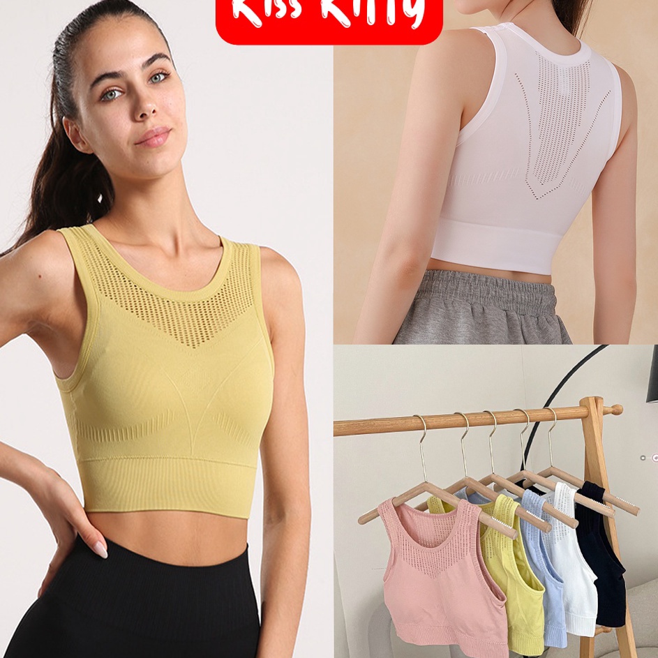 Sport Bra Tank Top Casual Crop Top Import Bra Tanpa Kawat Korea Yoga Jogging Gym kaos ya oxm