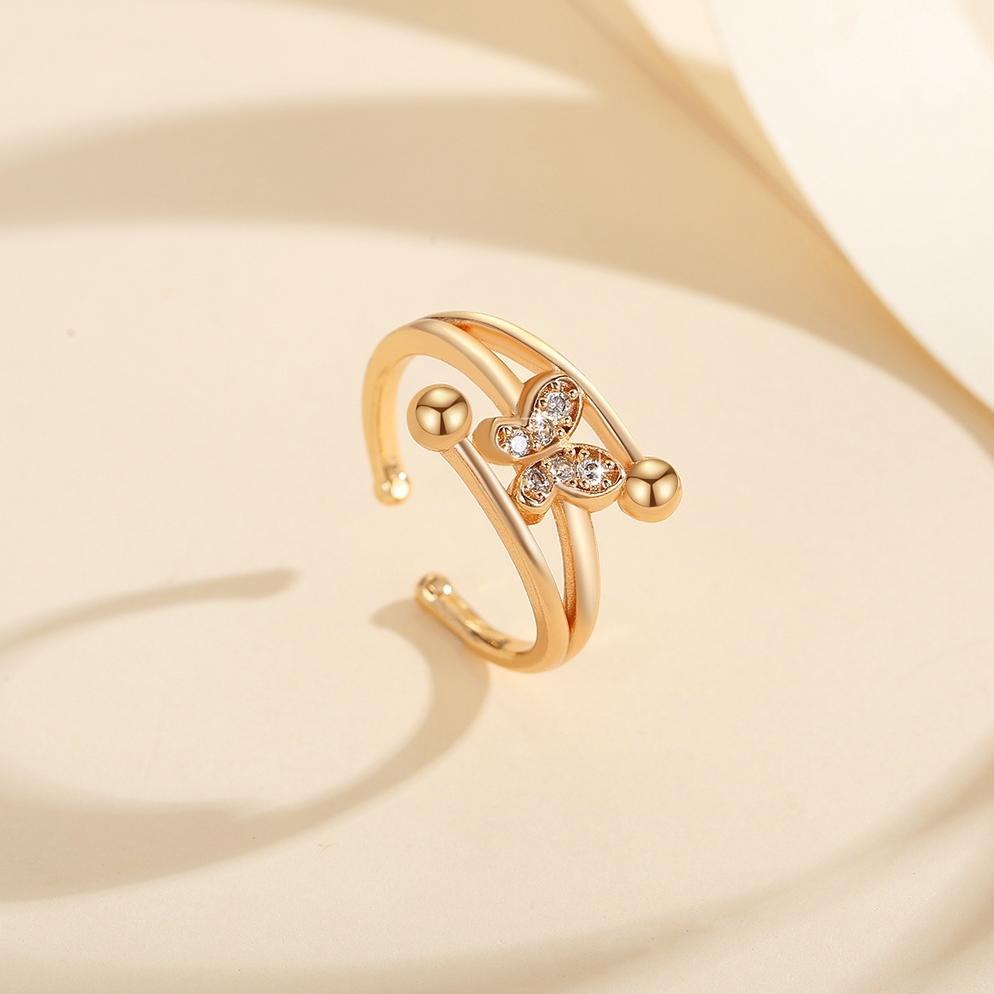 Free Ongkir Lanme Jewelry Cincin Kupu -Kupu Titanium Wanita Korea Fashion Aksesoris Cincin Model Per