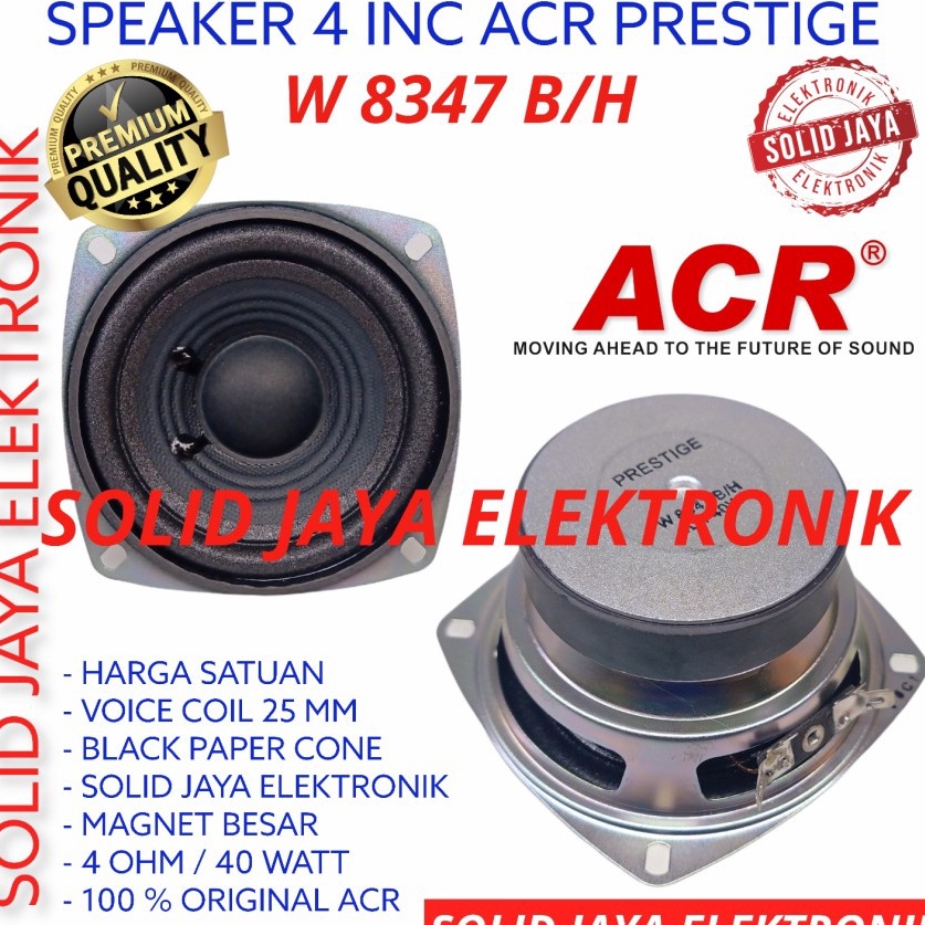 ➥☈✥ SPEAKER ACR 4 INC W 8347 B/H WOOFER ACR PRESTIGE 4 OHM 40W INCH IN W8347BH 40 WATT W MURNI W-834