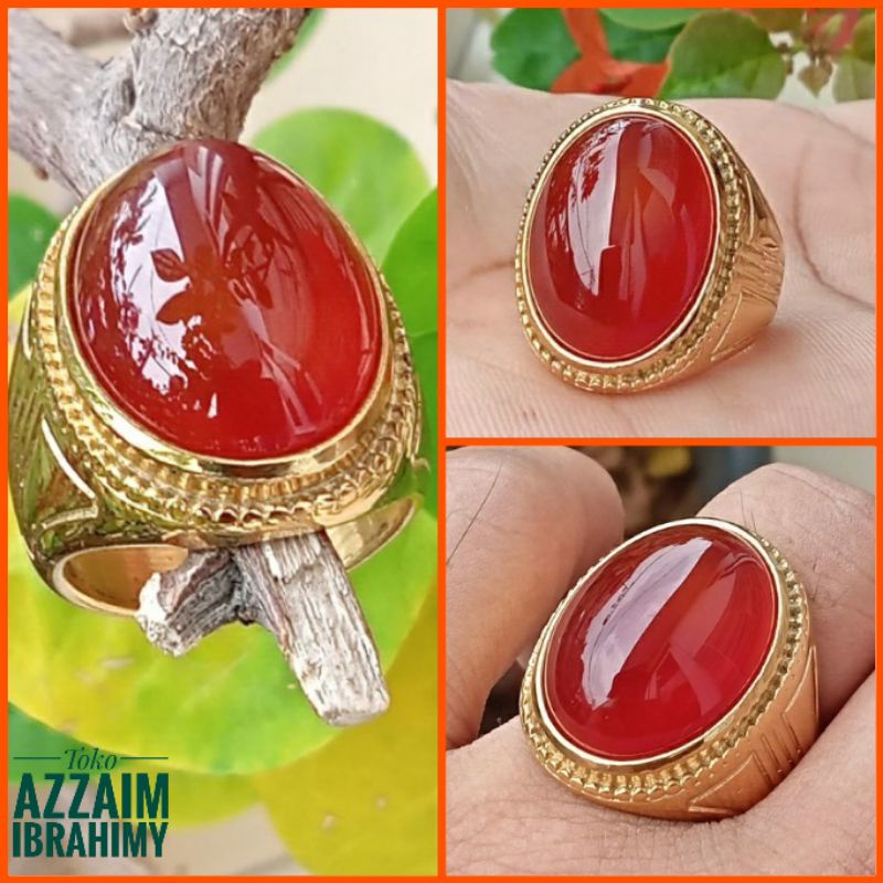 Cincin Batu Natural Original Akik Sulaiman Madu Crystal Super Quality