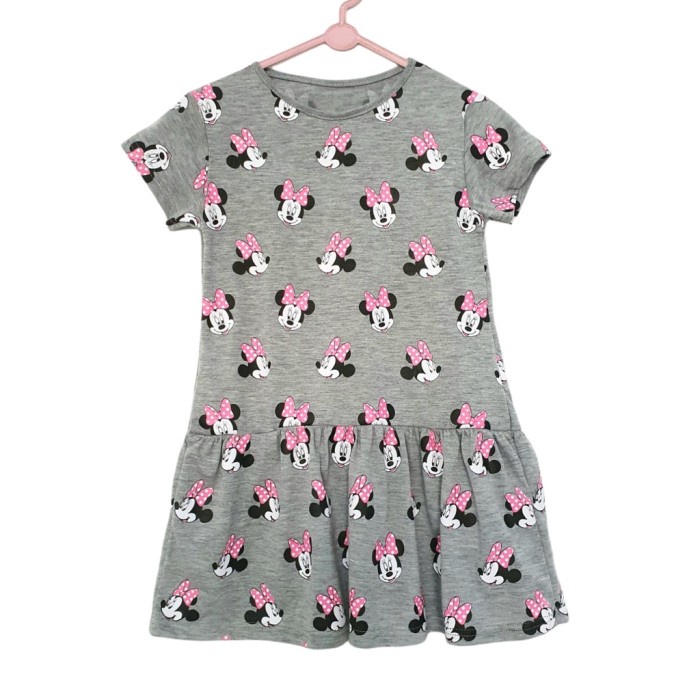 Baju Dress Anak Perempuan Minnie Mickey Mouse Usia 2-7 Tahun