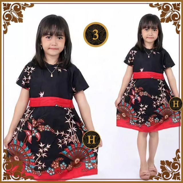 Dress / Dres Tunik Batik Anak Perempuan Cewek Berkualitas 1 - 12 Tahun