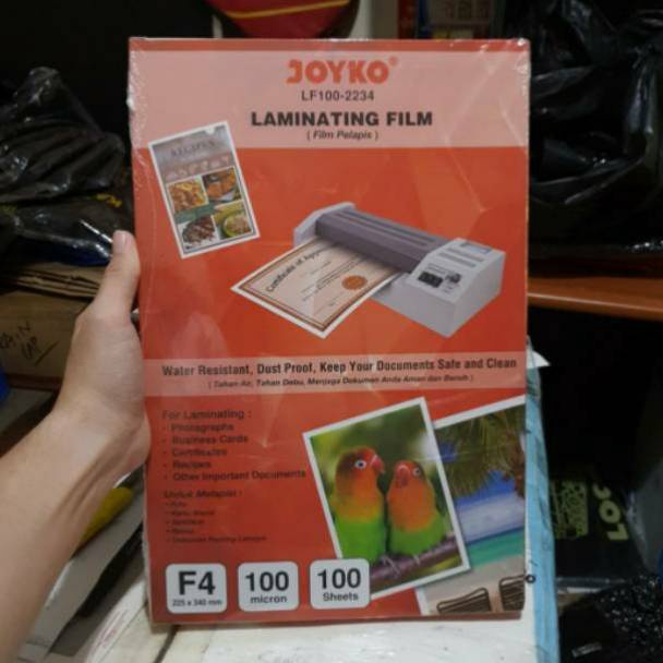 

[KODE VWLWD] plastik laminating F4 joyko laminasi panas hot 100 micron