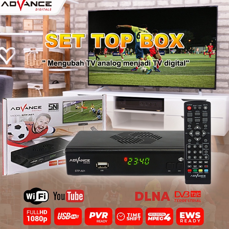 'Prb Ready Stock ADVANCE Digital Set Top Box TV Penerima Siaran Digital Receiver Full HD/ STB Wifi/Y