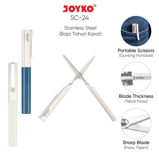 

[PROMO BNG6] Gunting Portable Scissors Joyko SC-24 0B9