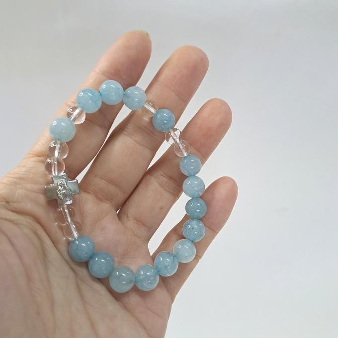 NEWPRODUK GELANG ROSARIO CRYSTAL AQUAMARINE 