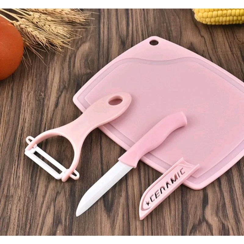 Set Peralatan Dapur  3in1 Pisau Parutan Talenan