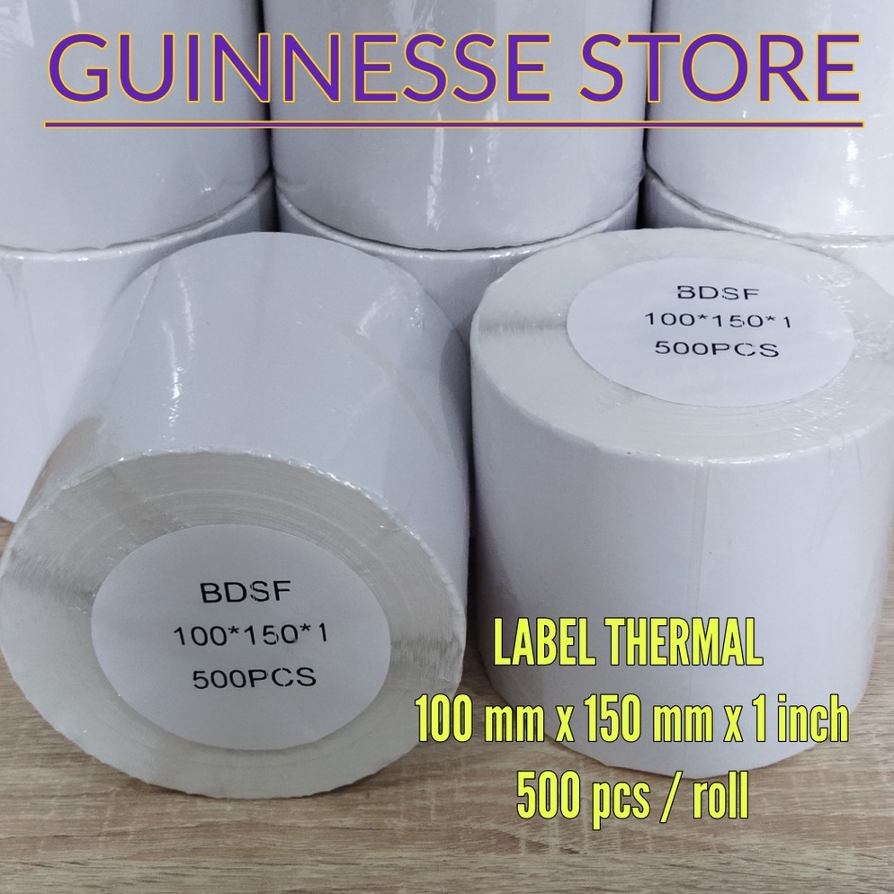 

[PROMO P3AI] Label Thermal - Sticker Thermal - Stiker Thermal - Kertas Thernal - 100 x 150 x 1 isi 500 pcs per roll Sale of Day