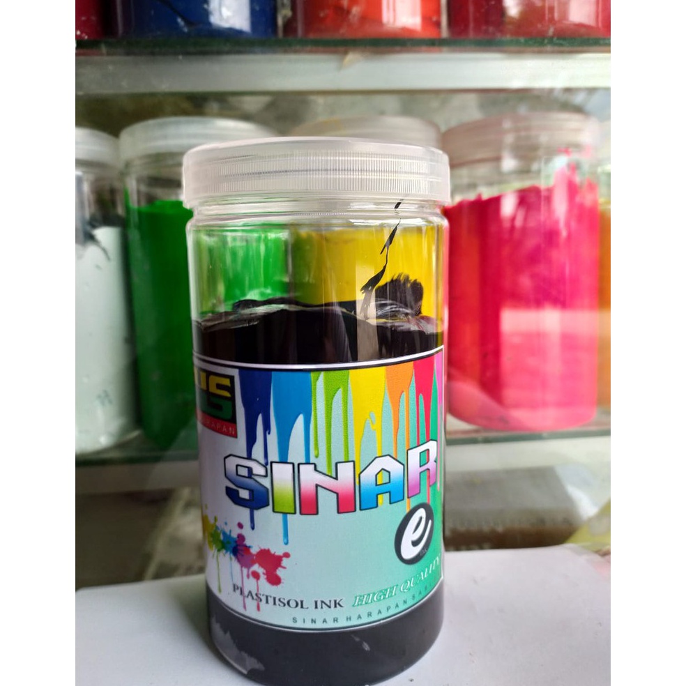 

yarw -66 Tinta plastisol ekonomis warna hitam SINAR HARAPAN SABLON kemasan 1kg Only One