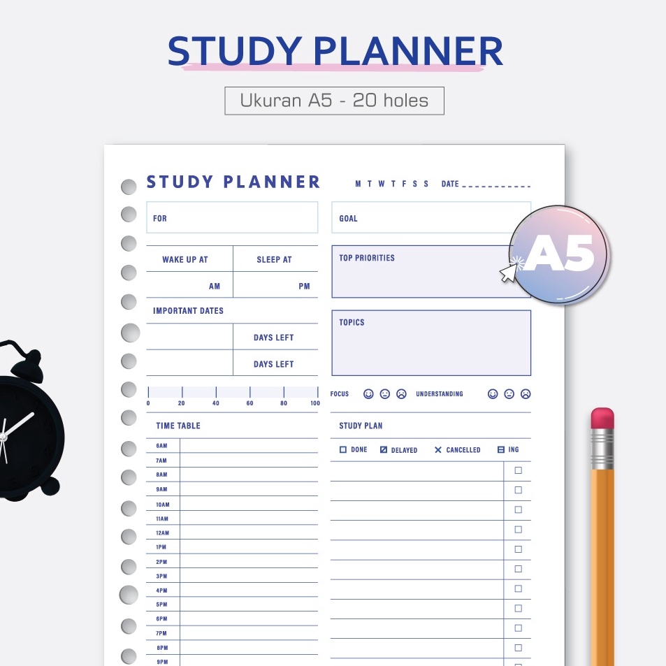 

Baru✪➡ Bukuqu Loose leaf A5 - L215 Study Planner Kertas Binder N50 ✳