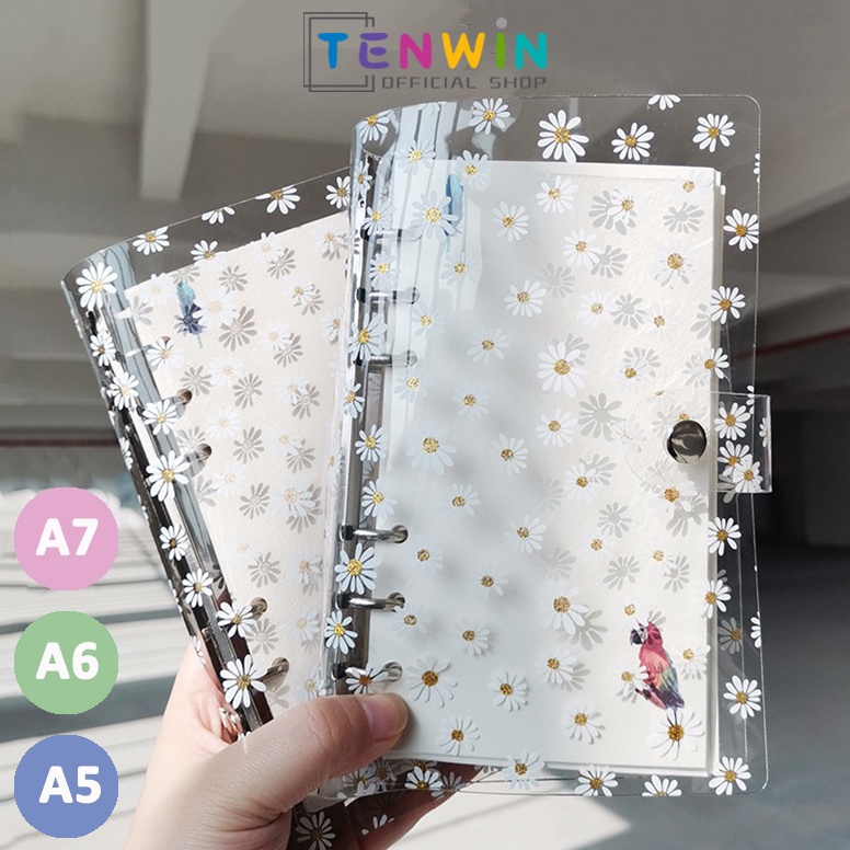 

Diskon➼ A7/A6 /A5Clear Soft PVC Notebook Binder Cover Planner 6-Ring Loose-Leaf Folder-Tenwin A87 ✬