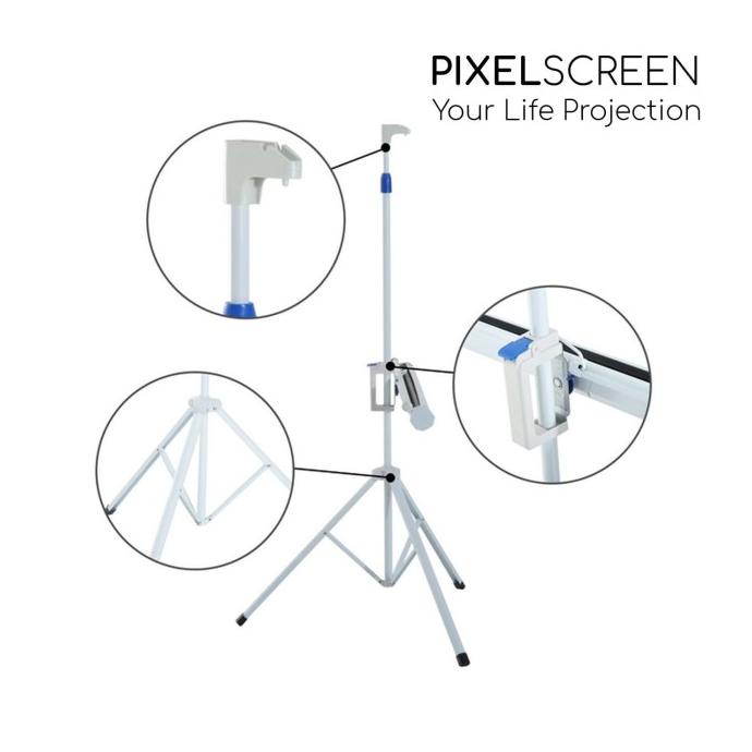 Tripod Screen Projector / Layar Proyektor 70 inch PIXEL