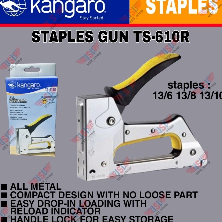 

SCYZ6371 『Perdana』 KANGARO STAPLER TS-610R STAPLES KANGARO GUN TACKER KANGARO / staples jok / staples tembak TS 610 R kangaro