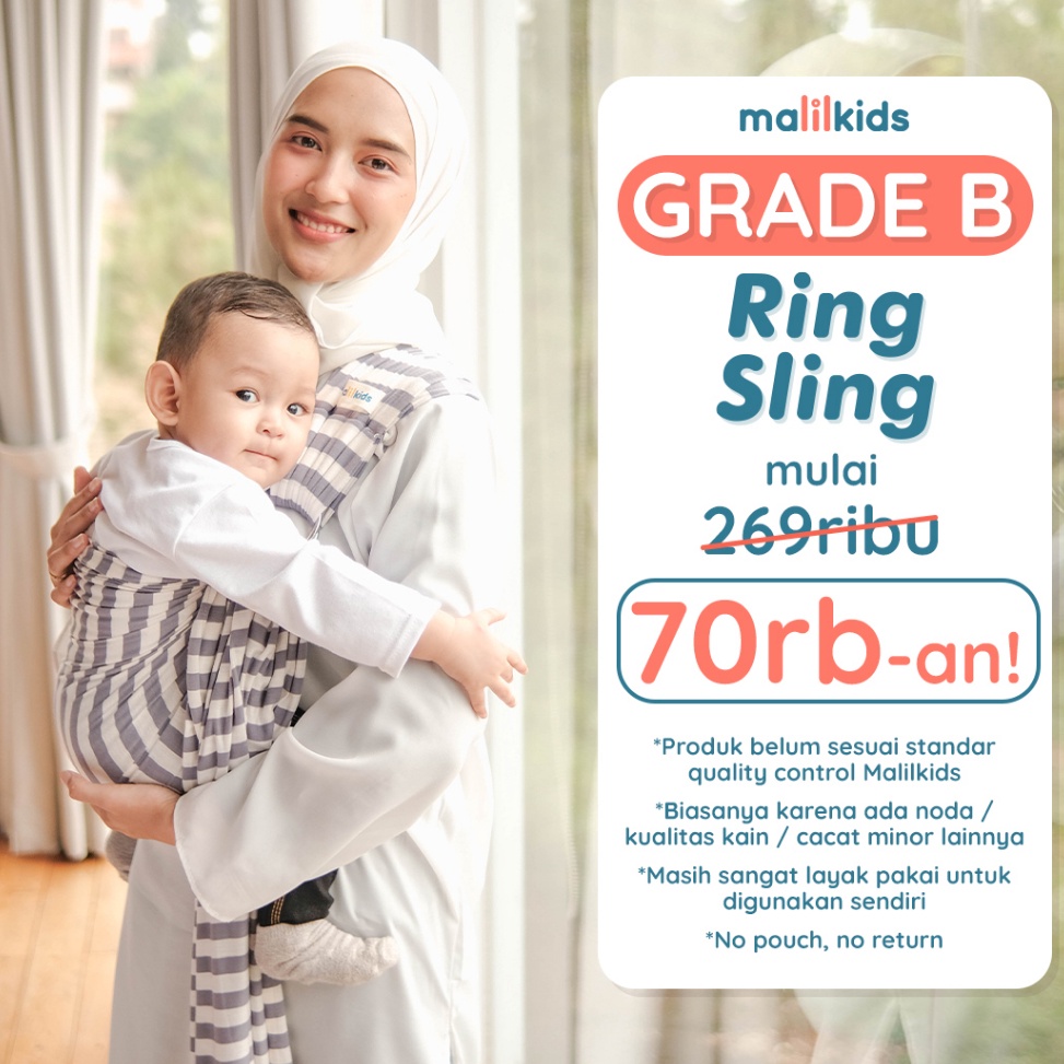 SLWD9797 STAR (Grade B) Malilkids Gendongan Bayi Ring Sling