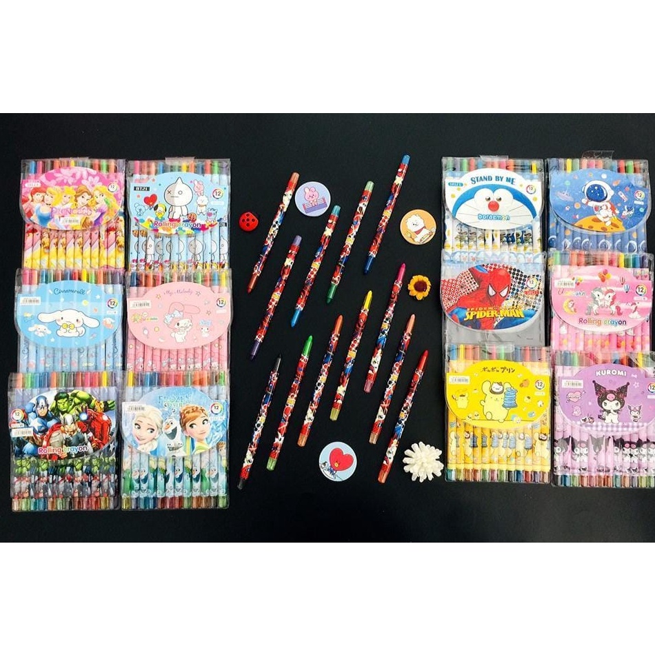 

Diskon⋆ CRAYON PUTAR PANJANG 12warna atau 18warna/krayon/rolling crayon/twist crayon C61