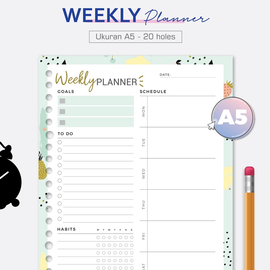 

Ready✧ Bukuqu A5 Loose leaf - L213 Weekly Planner Kertas Binder Y44