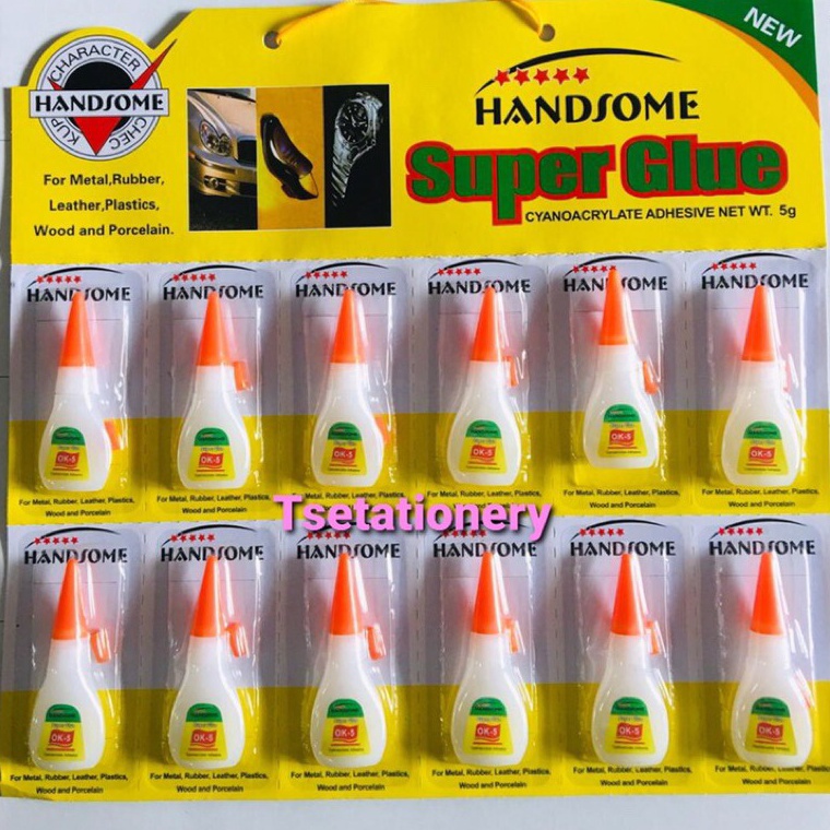 

BFT-70 12 PCS - LEM KOREA RENCENG BOTOL LEM SETAN SUPER GLUE ORIGINAL HANDSOME BOND 5gr 300