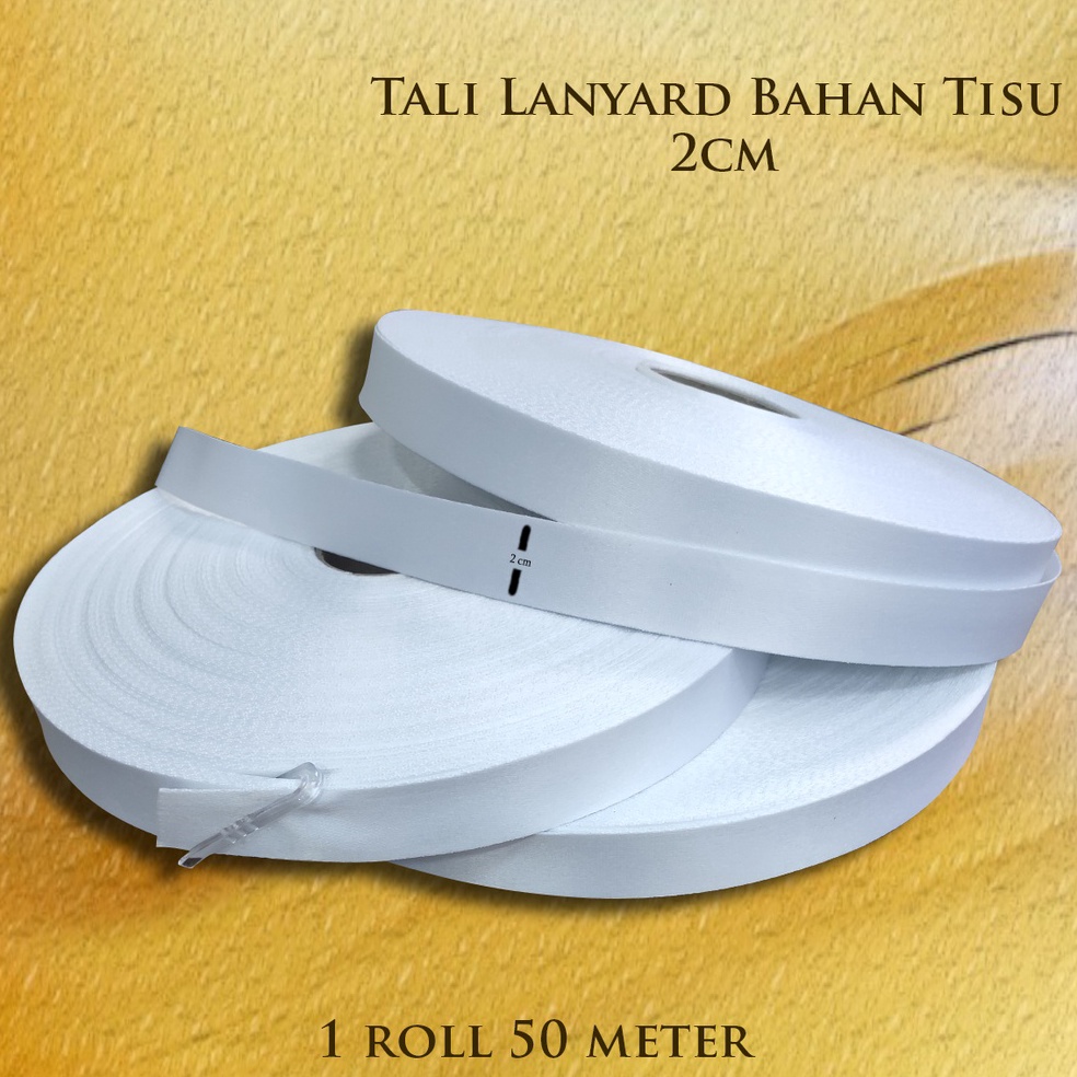 

Promo Bulan Ini Tali Lanyard bahan tali tisu / bahan tali printing sublim / pita lanyard tisu 2Cm Super Murah