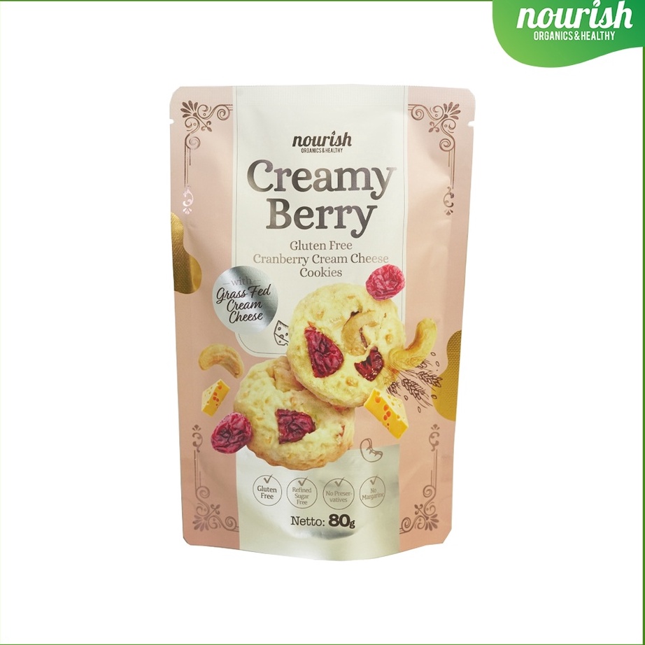 

Harga Murah Creamy Berry - Gluten Free Cranberry Cream Cheese Cookies 80gr