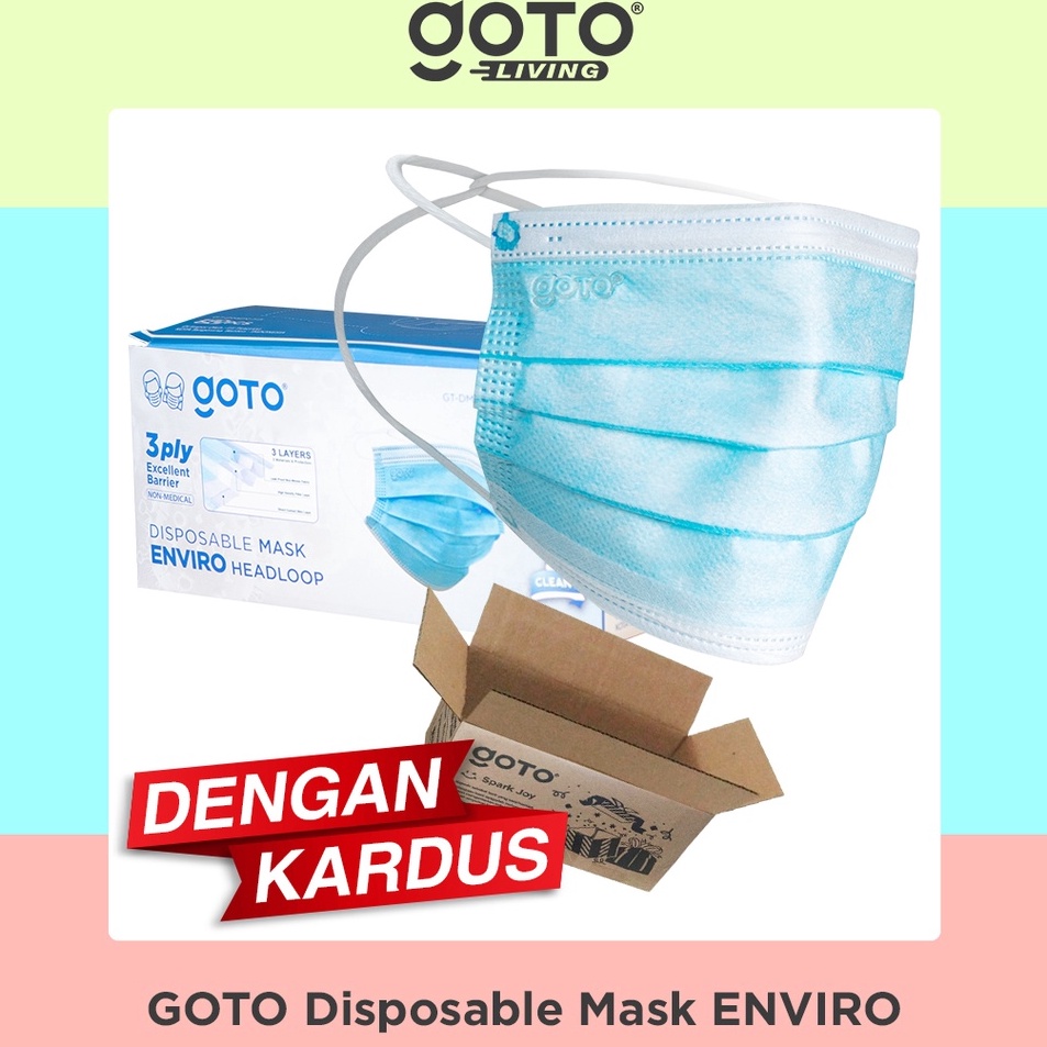 Terbaru Goto Enviro Mask 3 Ply Facemask Masker 3Ply