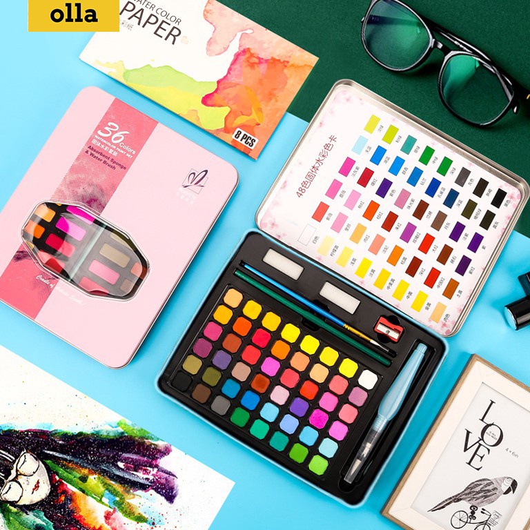 

GERG-72 Olla 36/48Water Color Set - Alat Cat Air Set (Termasuk Kuas dan Kertas Gambaran) Recomended