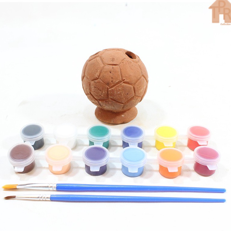 

kboi -59 DIY - Mewarnai Tanah Liat Bola Pensil + Cat 6-12 Warna + 1-2 x Kuas. Termurah di
