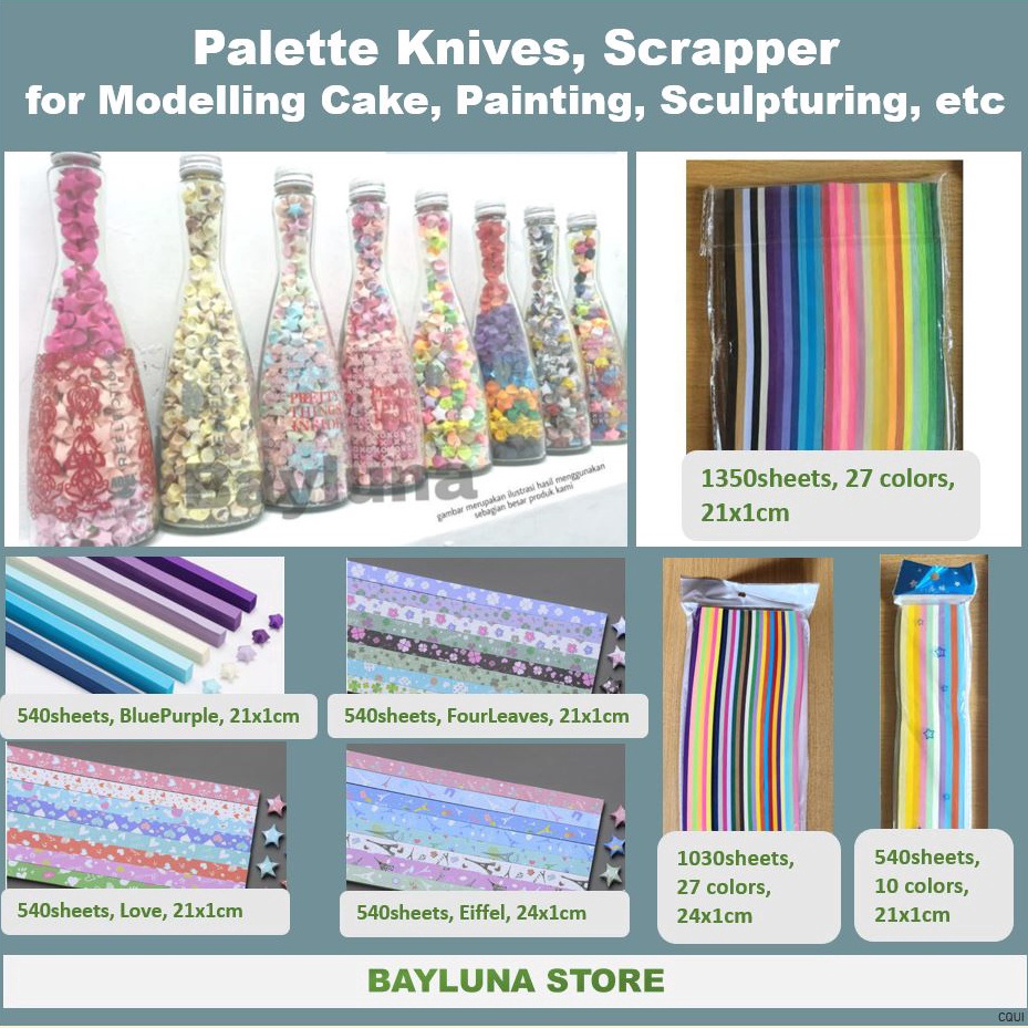 

Diskon Spesial Bayluna | 540/1030/1350lbr DIY Kertas Origami Star Bintang 27 warna 21x1cm Warna Warni Rainbow Art Craft FWD