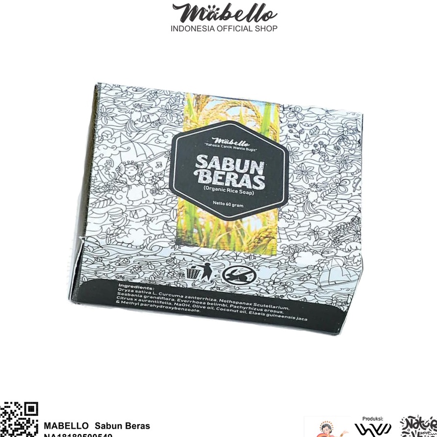 QZYY0469 (COD )NEW_PRODUCT  MABELLO sabun beras hitam ORIGINAL / sabun bedda lotong/Sabun Jerawat /Handmade Soap/ sabun pengganti lulur