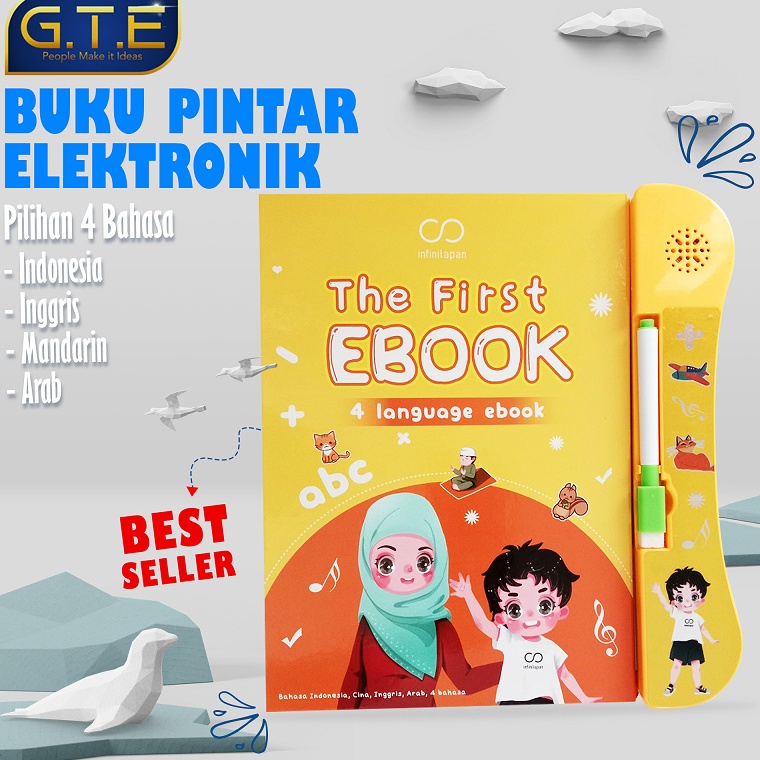 XDNG0449 HOT GTE | Buku Pintar Elektronik Anak 4bahasa[Arab Indonesi Inggris Mandarin]/ E Book Pinta