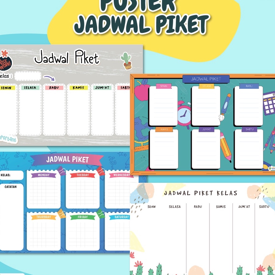 

MZGK8838 7.7 [DOUBLE LAMINASI] - Poster Jadwal Piket - Poster Jadwal Piket Kelas Ukuran A3+ Poster Jadwal Piket Wipe and Clean - Lembar Belajar